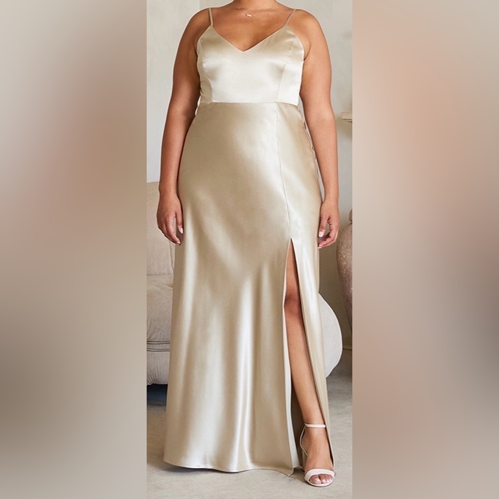 Birdy Grey Satin Maxi Skirt in Cream